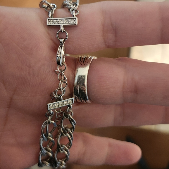 Fifth Avenue Collection Silver and AB Crystal Necklace - Picture 3 of 3